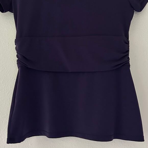 Vintage George stretch babydoll ruched waist peplum wrap 90s Y2K retro stretch S - Picture 7 of 9